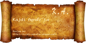 Kajdi Agnéta névjegykártya